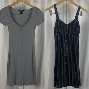 Forever 21 Justify Small Ribbed Bodycon Striped Retro Dress Bundle